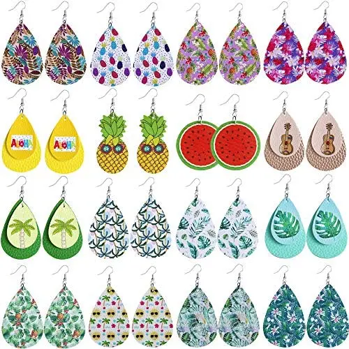12-16 Pairs Leather Earrings for Women Double layerd Leather Dangle Earrings Feather Teardrop Lightweight Faux Leather Feather Earrings Flower Leather Earrings… 12-16 Pairs Leather Earrings for Women Double layerd Leather Dangle Earrings Feather Teardrop Lightweight Faux Leather Feather Earrings Flower Leather Earrings…