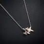Winssi Stainless Steel 18K Rose Gold Roman Numeral Necklace Tiny Plane Necklace Mermaid Necklace