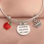 KUIYAI Someday My Prince Will Come Bracelet with Red Apple Charm Snow White Movie Quote Jewelry