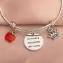 KUIYAI Someday My Prince Will Come Bracelet with Red Apple Charm Snow White Movie Quote Jewelry