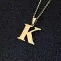 Fashion Initial Letter Pendant Necklace Stainless Steel Gold Color Mens Womens Custom Capital Letter Name Necklace Personalized Jewelry Gift
