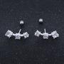 16g Sparkling Cubic Zirconia Stainless Steel Stud Earrings Tragus Helix Conch Cartilage Ear Piercing