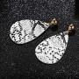 GoodCorserMall Womens Leather Earring Teardrop Snakeskin Print Leather Dangle Drop Earrings