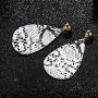 GoodCorserMall Womens Leather Earring Teardrop Snakeskin Print Leather Dangle Drop Earrings GoodCorserMall Womens Leather Earring Teardrop Snakeskin Print Leather Dangle Drop Earrings