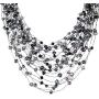 Cultured Freshwater Pearl & Fashion Crystal Silk Layered Multi Strand Necklace