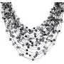 Cultured Freshwater Pearl & Fashion Crystal Silk Layered Multi Strand Necklace Cultured Freshwater Pearl & Fashion Crystal Silk Layered Multi Strand Necklace