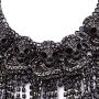 MJartoria Women Statement Skull Necklace-Carnival Festival Halloween Vintage Bohemian Ethnic Gypsy Rhinestone Bib Chunky Tassel Collar Festival Statement Necklace