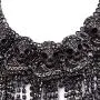 MJartoria Women Statement Skull Necklace-Carnival Festival Halloween Vintage Bohemian Ethnic Gypsy Rhinestone Bib Chunky Tassel Collar Festival Statement Necklace