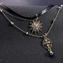 Multilayer Necklace,AILUOR Vintage Star Choker Chain Leather Pendant Layer for Women Jewelry