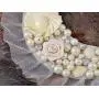 Alilang Women?s Girly Faux Ivory Pearls Floral Beads Gothic Lolita Bridal Costume Fabric Bib Collar Necklace