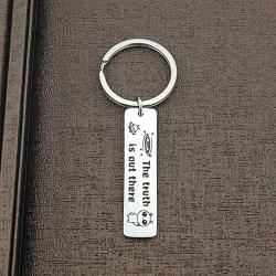 Ribukat Inspirational Gift The Truth is Out There Keychain Lover Gift Truth Keychain for Outdoor Adventures Journalist Chemistry Classes Gift Biology Class Gift