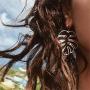 Coconut Palm Leaf Earrings Tropical Monstera Leaf Dangle Drop Earrings for Women Girls Jewelry Decor