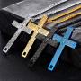 My Daily Styles Stainless Steel Lords Prayer Cross Necklace for Men - 24'' Inch Cross Pendant for Men - Mens Cross Necklace
