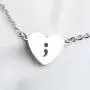 KUIYAI Silver Heart Hollow Out Charm Survivor Semicolon Suicide Awareness Bracelet (Silver) KUIYAI Silver Heart Hollow Out Charm Survivor Semicolon Suicide Awareness Bracelet (Silver)