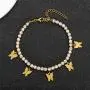 Butterfly Anklet for Women Teen Girls, 18K Gold / White Gold Plated Rhinestone Inlay Chain Tennis Ankle Bracelet with Extension Butterfly Anklet for Women Teen Girls, 18K Gold / White Gold Plated Rhinestone Inlay Chain Tennis Ankle Bracelet with Extension