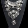 Zhenhui Statement Necklace for Women - Fashion Silver Long Bohemian Indian Jewelry Oxidized Chunky Necklace for Women Big Bib Ethnic Costume Jewelry (1)