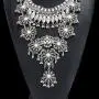 Zhenhui Statement Necklace for Women - Fashion Silver Long Bohemian Indian Jewelry Oxidized Chunky Necklace for Women Big Bib Ethnic Costume Jewelry (1)