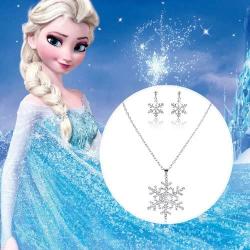 EVER FAITH Austrian Crystal Snowflake Necklace Earrings Set