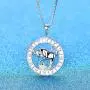YL Constellation Necklace 925 Sterling Silver Zodiac Jewelry Astrology Disc Horoscope Pendant 18K White Gold Plated,Box Chain