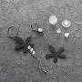 BBL CZ Cubic Zirconia Earrings Metal Flower Shaped Jewelry Long Asymmetry Tassel Dangle Drop Needles Earrings for Women Hypoallergenic Shiny Teardrop Earrings with Gift Box