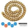 Jewelry Kingdom 1 Cuban Link Chain 18K Gold Necklace Bracelet for Men Women Stainless Chunky Thick Heavy Curb Link 15MM 8inches to 30inches