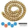 Jewelry Kingdom 1 Cuban Link Chain 18K Gold Necklace Bracelet for Men Women Stainless Chunky Thick Heavy Curb Link 15MM 8inches to 30inches Jewelry Kingdom 1 Cuban Link Chain 18K Gold Necklace Bracelet for Men Women Stainless Chunky Thick Heavy Curb Link 15MM 8inches to 30inches