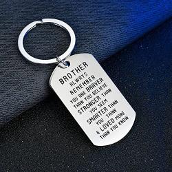 BESPMOSP Brother Inspirational Gift You are Braver Than You Believe Pendant Necklace/Keychain Gift for Brother