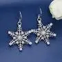 EVER FAITH Womens 925 Sterling Silver CZ Winter Party Snowflake Hook Dangle Earrings Clear EVER FAITH Womens 925 Sterling Silver CZ Winter Party Snowflake Hook Dangle Earrings Clear