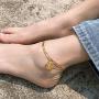 U7 Monogram A-Z Ankle Bracelets for Women Men 18K Gold Plated 4.5mm Figaro Chain Initial Anklet Name Bracelet with Letter Alphabet Foot Jewelry with 2 Inch Extender,with Custom Engrave,Gift Packed