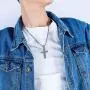 YL Mens Cross Necklace 316L Stainless Steel Jesus Ankh Pendant Rolo Chain Jewelry YL Mens Cross Necklace 316L Stainless Steel Jesus Ankh Pendant Rolo Chain Jewelry