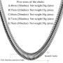 U7 Herringbone Chain Stainless Steel Flat Link Hypoallergenic Snake Chain Necklace 18-30 Inch, Silver Black Gold Color