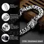 Jewelry Kingdom 1 Mens Necklace or Bracelet, 12MM Silver Cuban Link Chain for Mens Jewelry, Miami Chain Necklace for Women, High Polished 316L Stainless Steel(Length of 7-30inches)