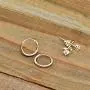 2 Pairs Sterling Silver 10mm Endless Hoops and 2mm Round CZ Stud Unisex Cartilage Earrings Set