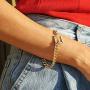 CIUNOFOR Square Toggle Clasp Chain Bracelet Chunky Miami Cuban Link for Women Girls 14K Gold Plated Stainless Steel Vintage Curb Chain