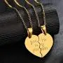 MJartoria Couples Necklaces for 2-Her King His Queen Engraved Split Heart Love Pendant Necklaces Gifts for Birthday Valentines Day MJartoria Couples Necklaces for 2-Her King His Queen Engraved Split Heart Love Pendant Necklaces Gifts for Birthday Valentines Day