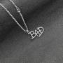 Davitu New Jewelry Michael Jackson English Letter Bad Necklace MJ Bad Logo Pendant for Men and Women Fans XL087 - (Metal Color: Silver)