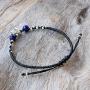 NOVICA Lapis Lazuli Adjustable Beaded Bracelet with .925 Sterling Silver Elephant Pendant, 7'', Spiritual Elephant