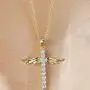Jude Jewelers 18K Gold Plated Christian Cross Angel Wing Cubic Zircon Pendant Necklace Jude Jewelers 18K Gold Plated Christian Cross Angel Wing Cubic Zircon Pendant Necklace
