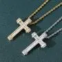 GOODYRZJ Cross Necklace for Women, Dainty Fashion Jewelry Long Gold Silver Cross Necklaces for Women Men Christian Gifts Faith Zircon Chain Pendant Necklace for Women Girls
