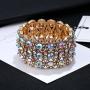 CrazyPiercing Stretch Bracelet Bridal Rhinestone Bangles Statement Wedding Bracelet Jewelry for Women