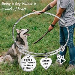 POTIY Dog Trainer Gift Keychain Being a Dog Trainer is a Work of Heart Keychain with Dog Paw Print Charm Thank You Gift for Dog Trainer Coach Dog Lover Jewelry