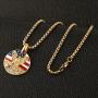 HZMAN Mens 18k Gold Plated Stainless Steel 3D Eagle American Flag Dog Tag CZ Pendant Necklace