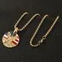 HZMAN Mens 18k Gold Plated Stainless Steel 3D Eagle American Flag Dog Tag CZ Pendant Necklace HZMAN Mens 18k Gold Plated Stainless Steel 3D Eagle American Flag Dog Tag CZ Pendant Necklace