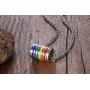 Gay Pride Cylinder Pendant Stainless Steel Rainbow Lesbian Pride Necklace Gay Pride Day