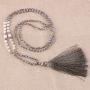 KELITCH New Women Tassel Pearl Necklace Crystal Beads Necklace Bib Shining Y-Shape Necklace 2020