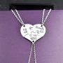 Charm.L Grace 3 Piece of Big Sis Middle Sis Lil Sister Necklace Keychain Set Heart Shape Puzzle