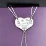 Charm.L Grace 3 Piece of Big Sis Middle Sis Lil Sister Necklace Keychain Set Heart Shape Puzzle