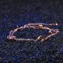 FILOBOKO Doulbe Layer Link Rose Gold Color Charm Chain Bracelets For Women Stainless Steel Bracelets Fashion Bangles Jewelry Gift