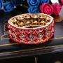 BriLove Womens Bohemian Boho Crystal Radiant Cut Round Beaded Stretch Bangle Bracelet