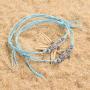 SUNSH 2Pcs Sea Turtle Anklets Bracelets for Women Teen Girls Lover Pinky Promise Matching BFF Adjustable String with Wish Card Jewelry Couple Boyfriend Girlfriend Husband Wife Friendship Gifts